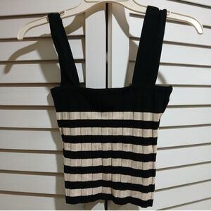 Posse Black and Cream Striped Women's Top
